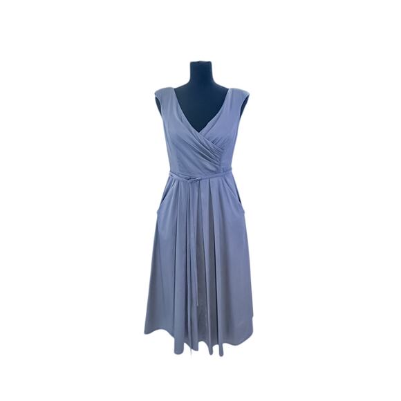 Jessica Simpson Grey Fit & Flare V-Neck Dress - Size 4 - Picture 2 of 8